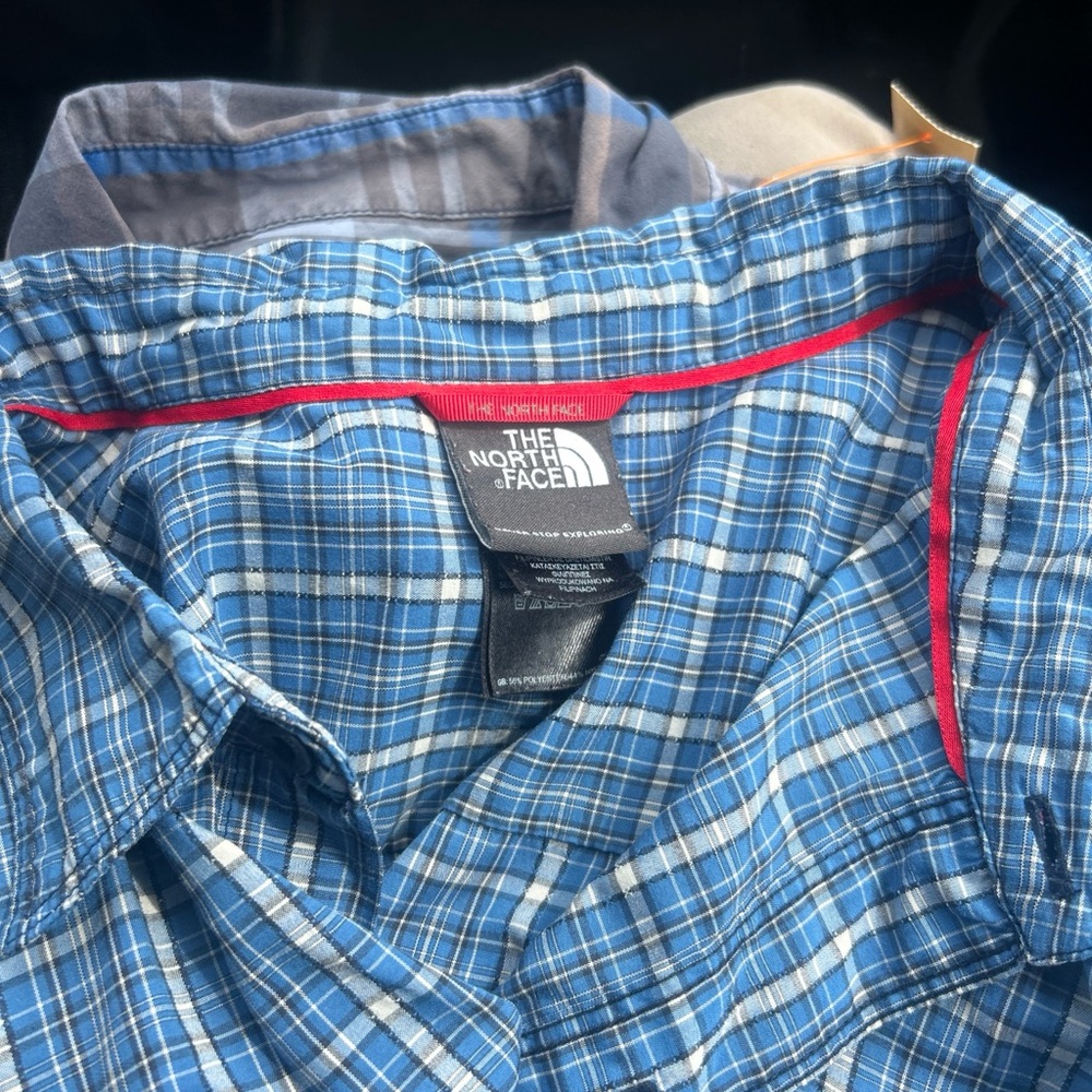 The North Face Blue Plaid Casual Button-Down Shirt